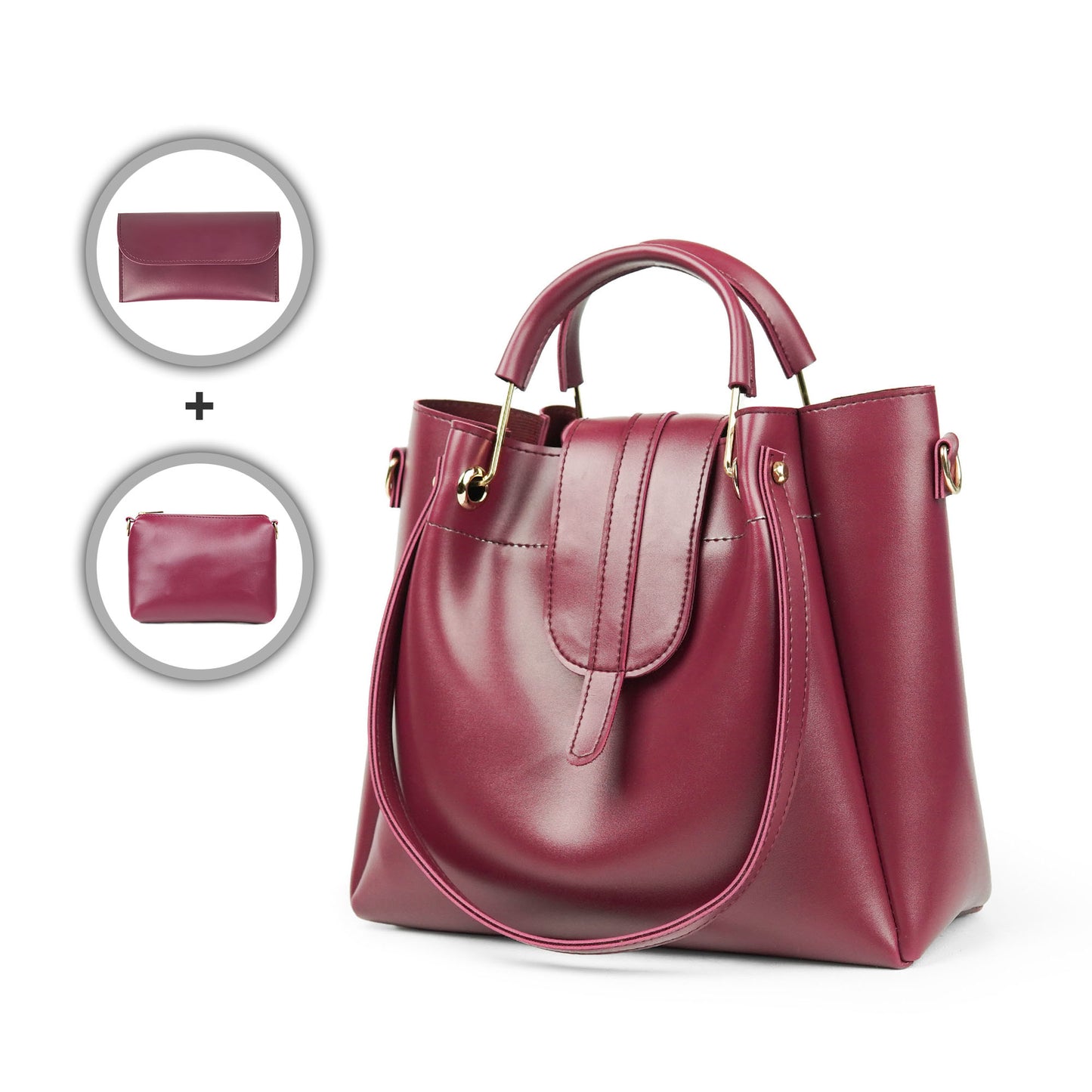 Italy Bag Set of 3 Maroon