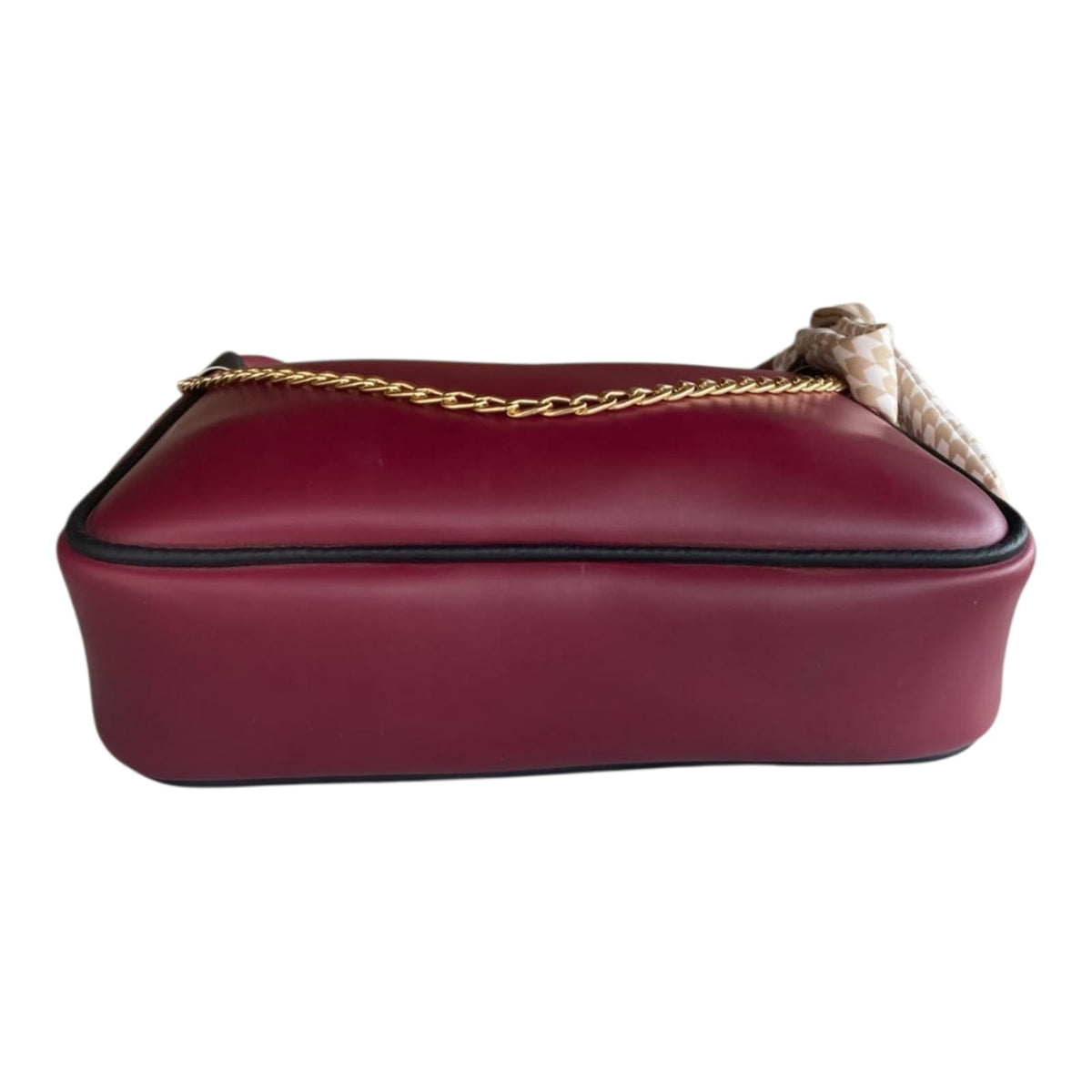 Silk Shoulder Bag Maroon and brown