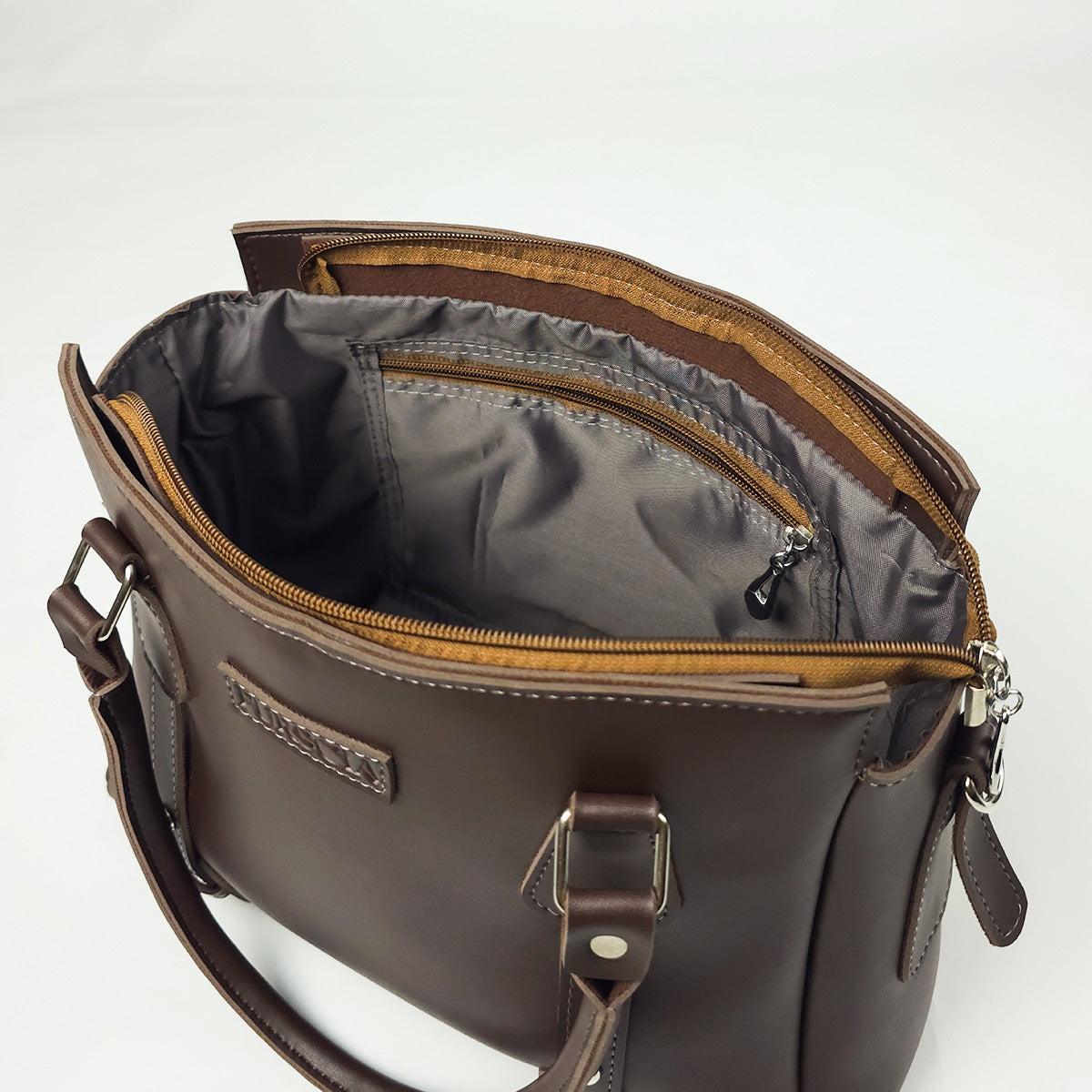 Calis Leather Shoulder Bag Brown