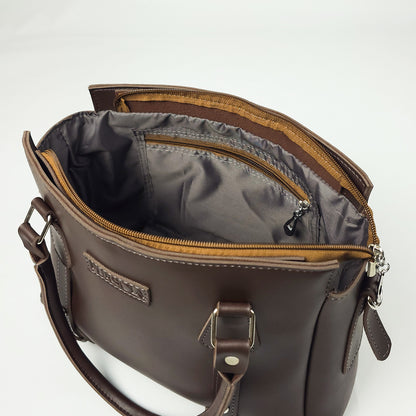 Calis Leather Shoulder Bag Brown