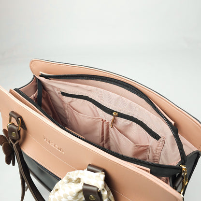 Alexa Tote Bag Peach & Black