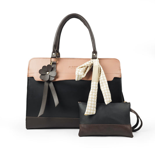 Alexa Tote Bag Peach & Black