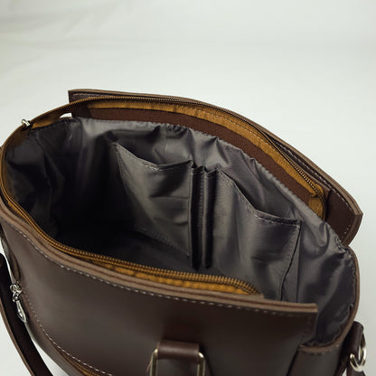 Calis Leather Shoulder Bag Brown