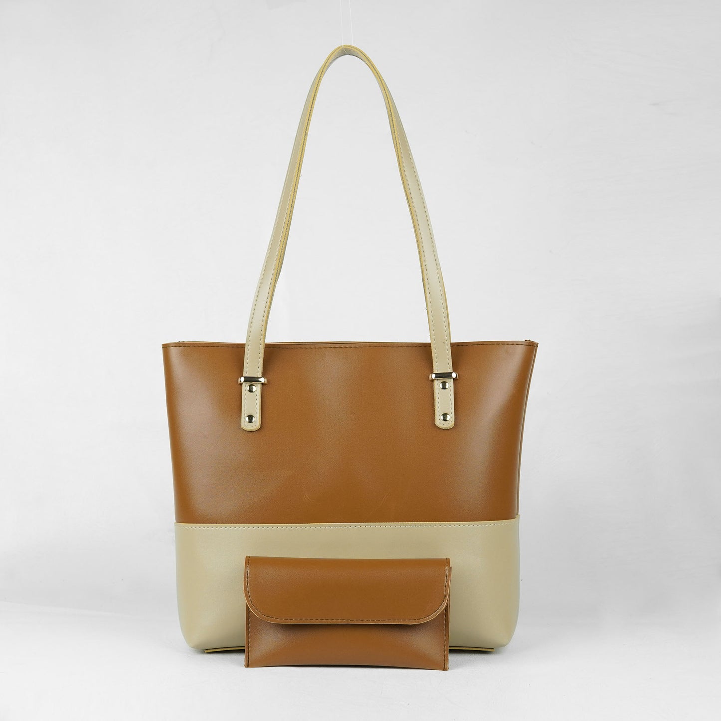 Berry Tote Bag set of 2 Brown & Beige