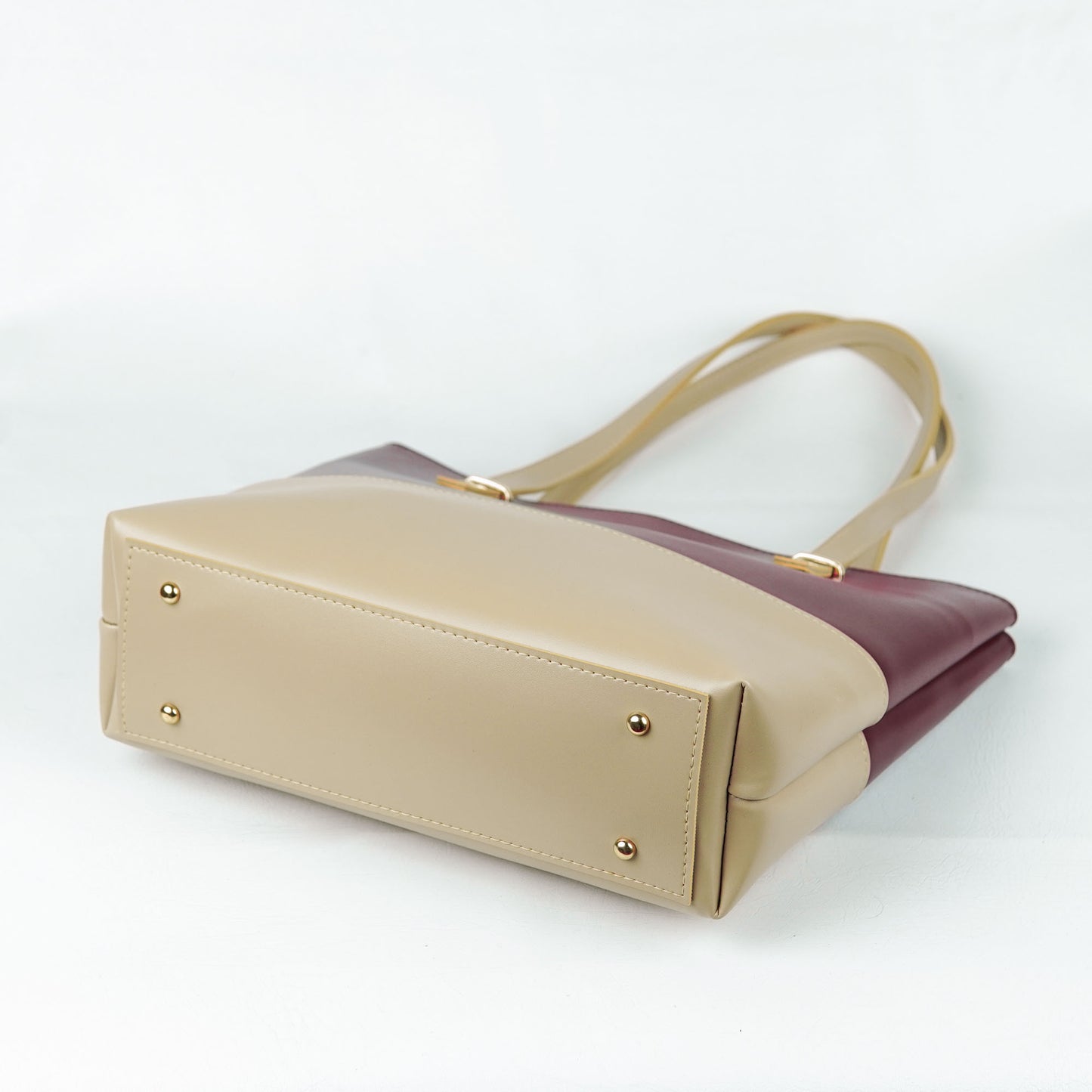 Berry Tote Bag set of 2 Maroon & Beige