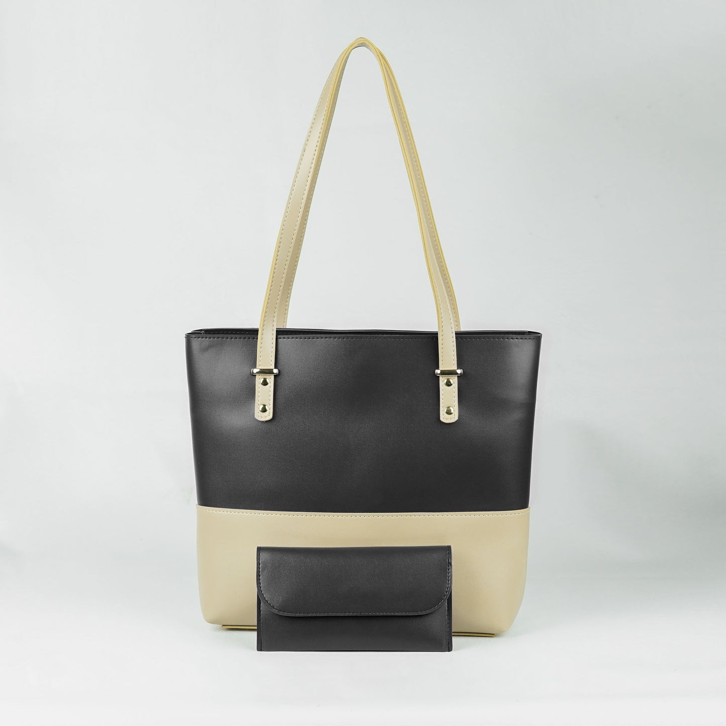 Berry Tote Bag set of 2 Black & Beige