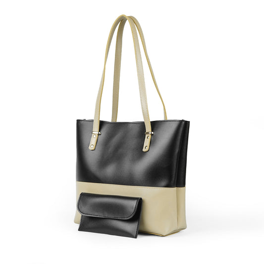 Berry Tote Bag set of 2 Black & Beige