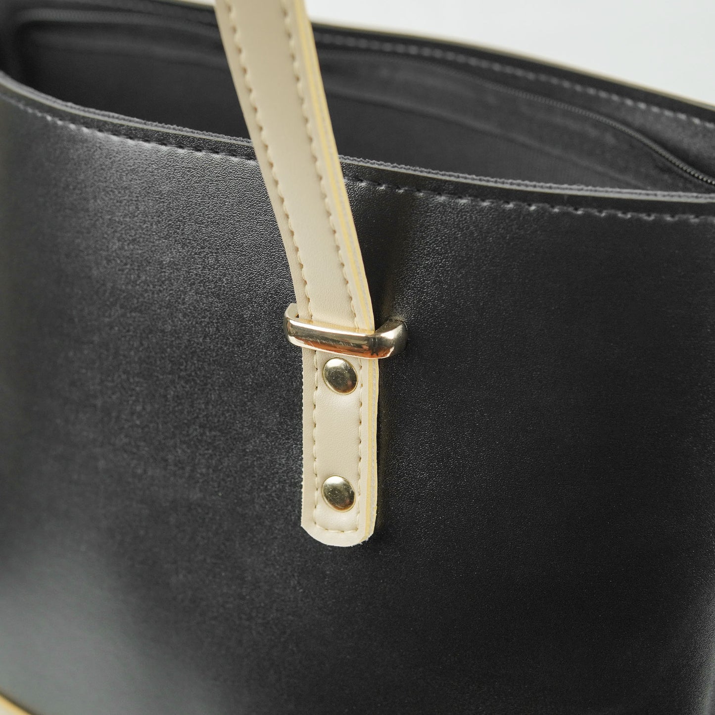 Berry Tote Bag set of 2 Black & Beige