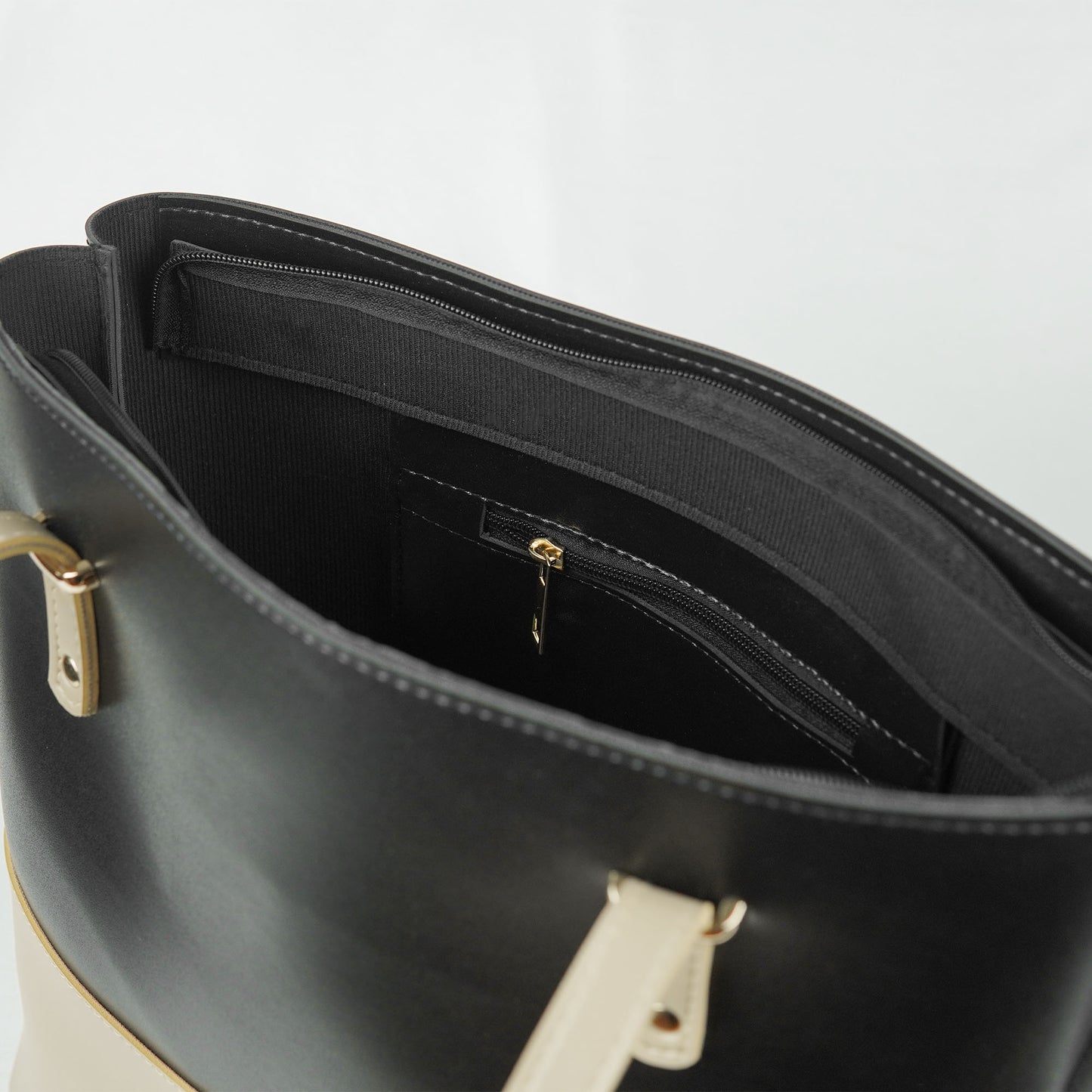Berry Tote Bag set of 2 Black & Beige