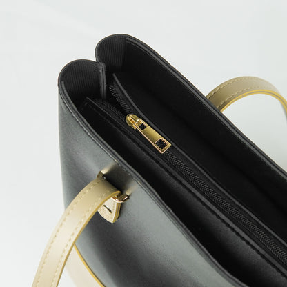 Berry Tote Bag set of 2 Black & Beige