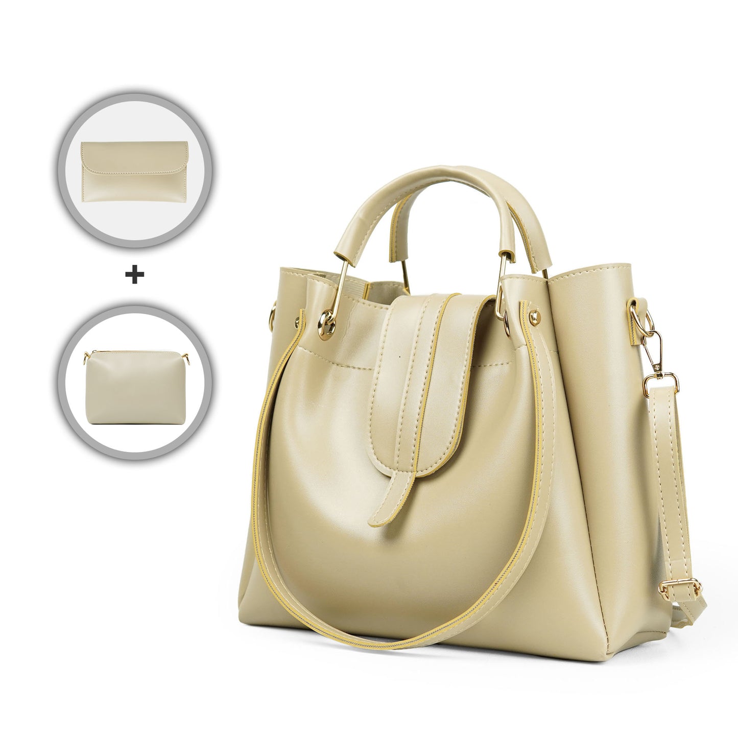Italy Bag Set of 3 Beige