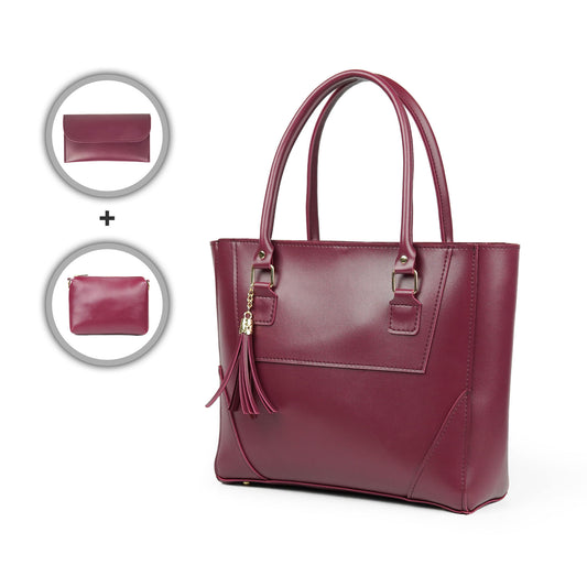 Flora Bag set of 3 Black Maroon