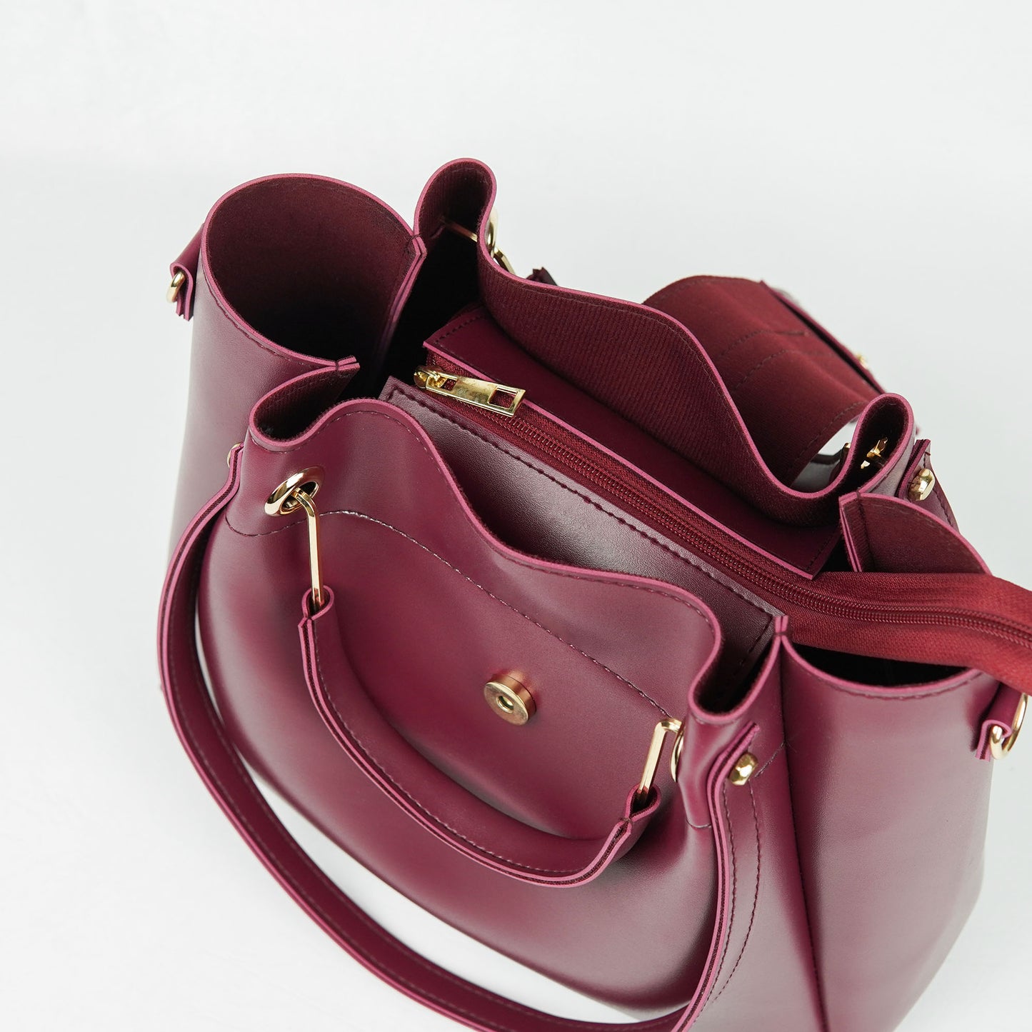 Italy Bag Set of 3 Maroon