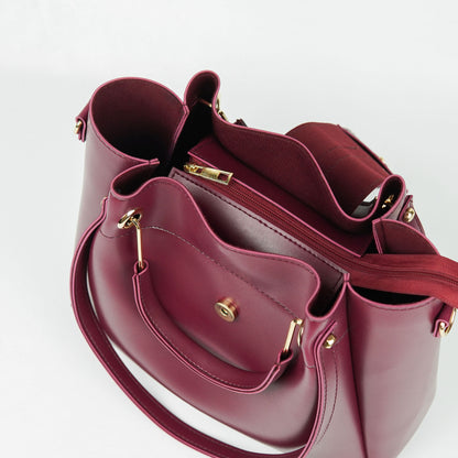 Italy Bag Set of 3 Maroon