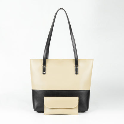 Berry Tote Bag set of 2 Beige & Black