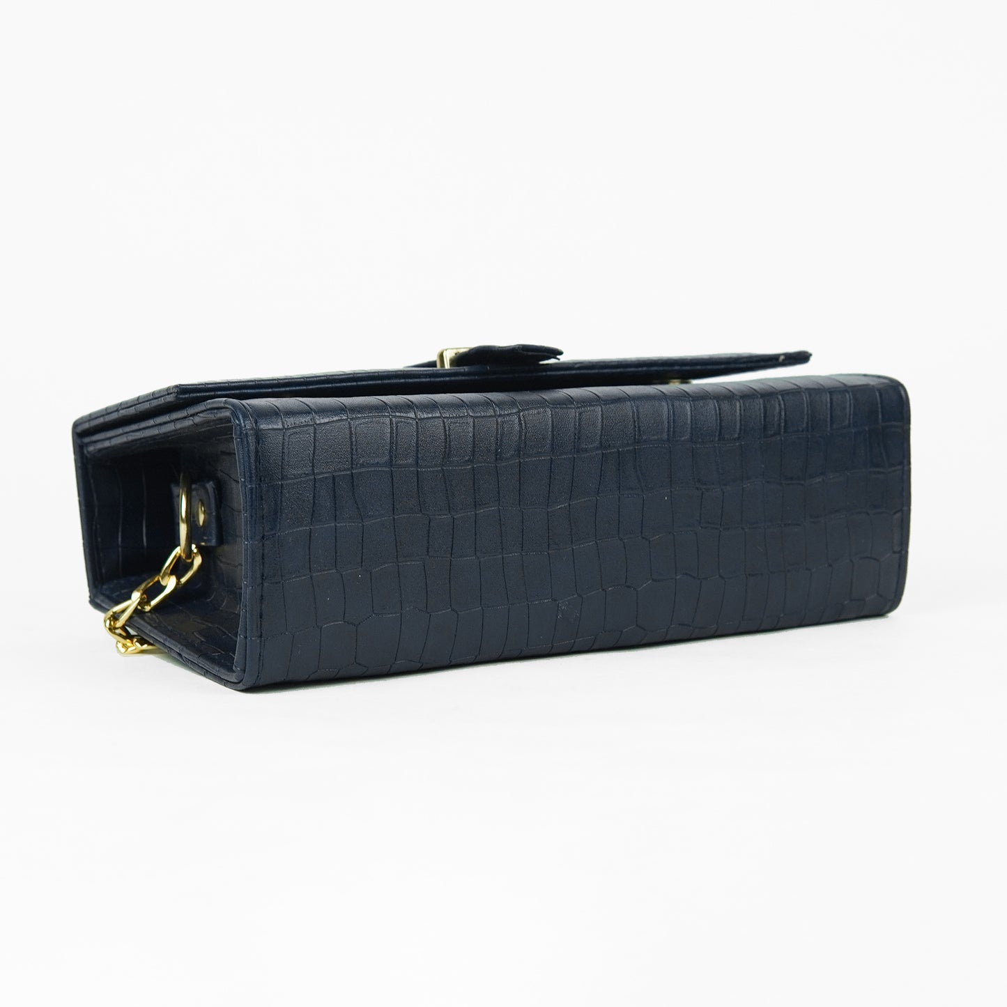 Alexa Crossbody Croc Navy Blue
