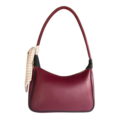 Silk Shoulder Bag Maroon and brown