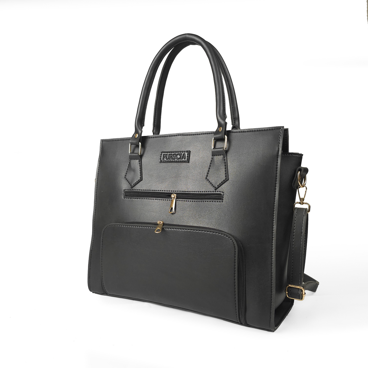 Aria Multi-Pocket Shoulder Tote - Black