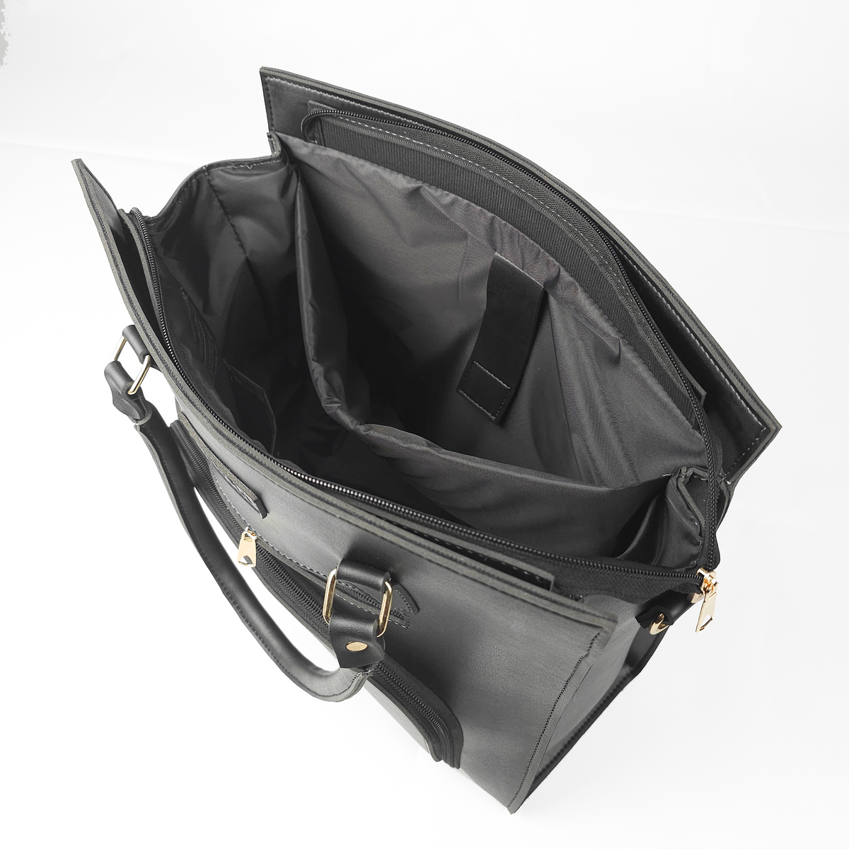 Aria Multi-Pocket Shoulder Tote - Black
