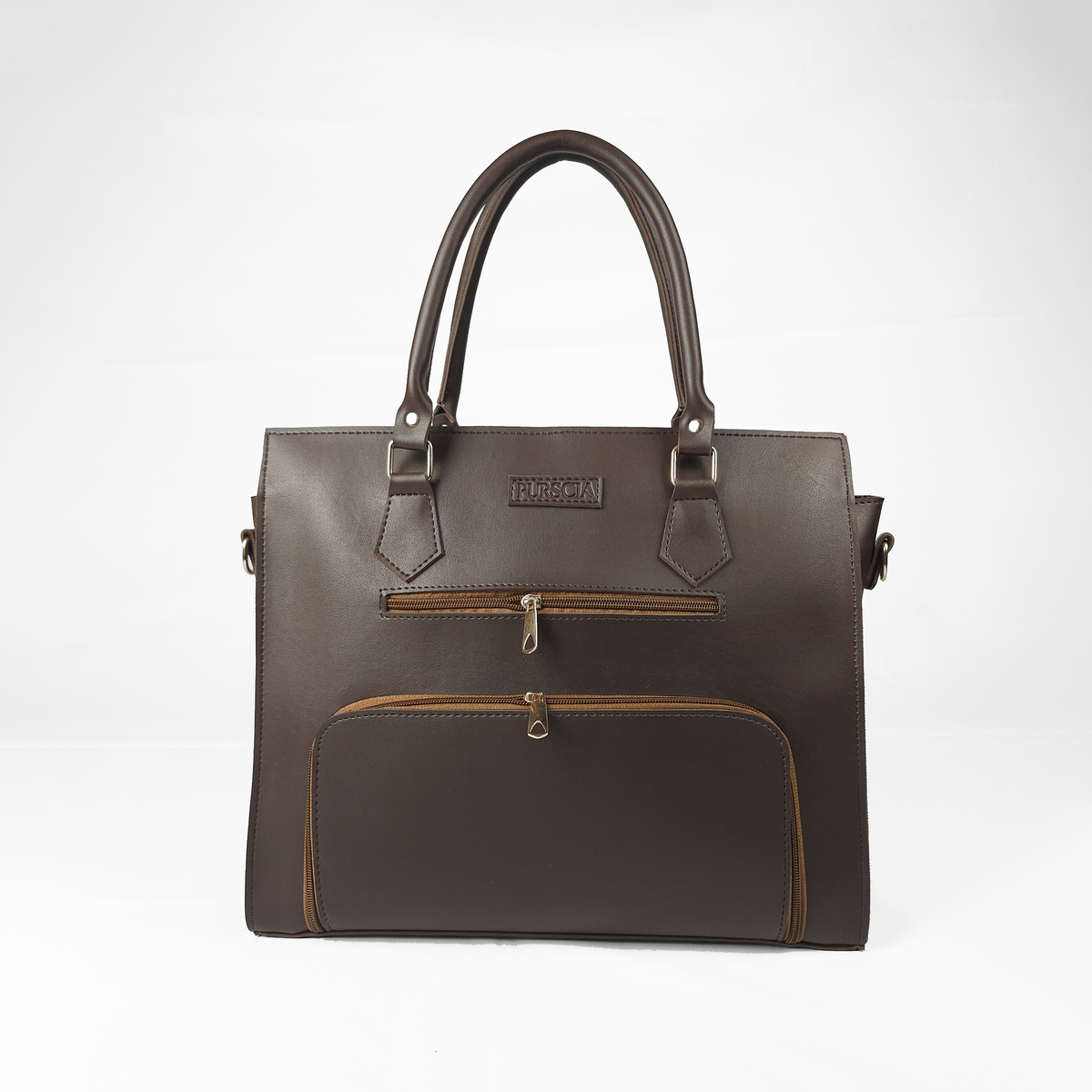 Aria Multi-Pocket Shoulder Tote - Brown