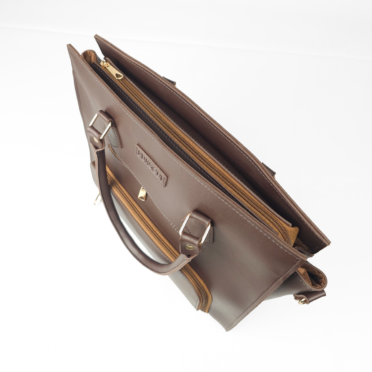 Aria Multi-Pocket Shoulder Tote - Brown