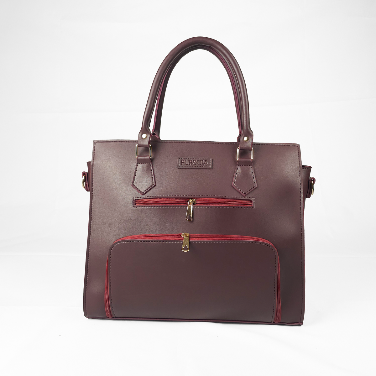Aria Multi-Pocket Shoulder Tote - Maroon