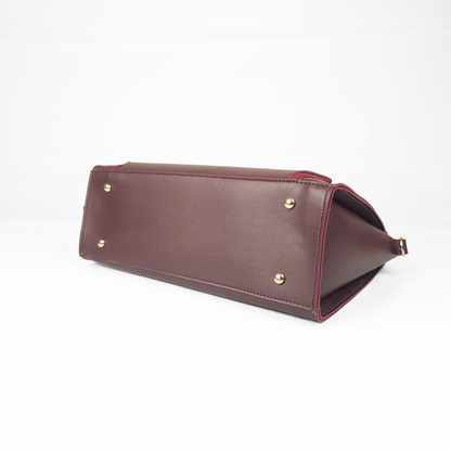 Aria Multi-Pocket Shoulder Tote - Maroon