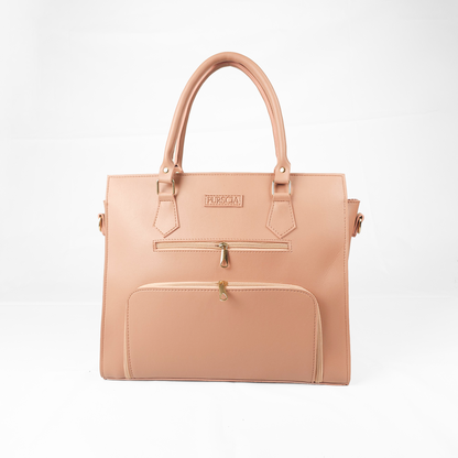 Aria Multi-Pocket Shoulder Tote - Peach