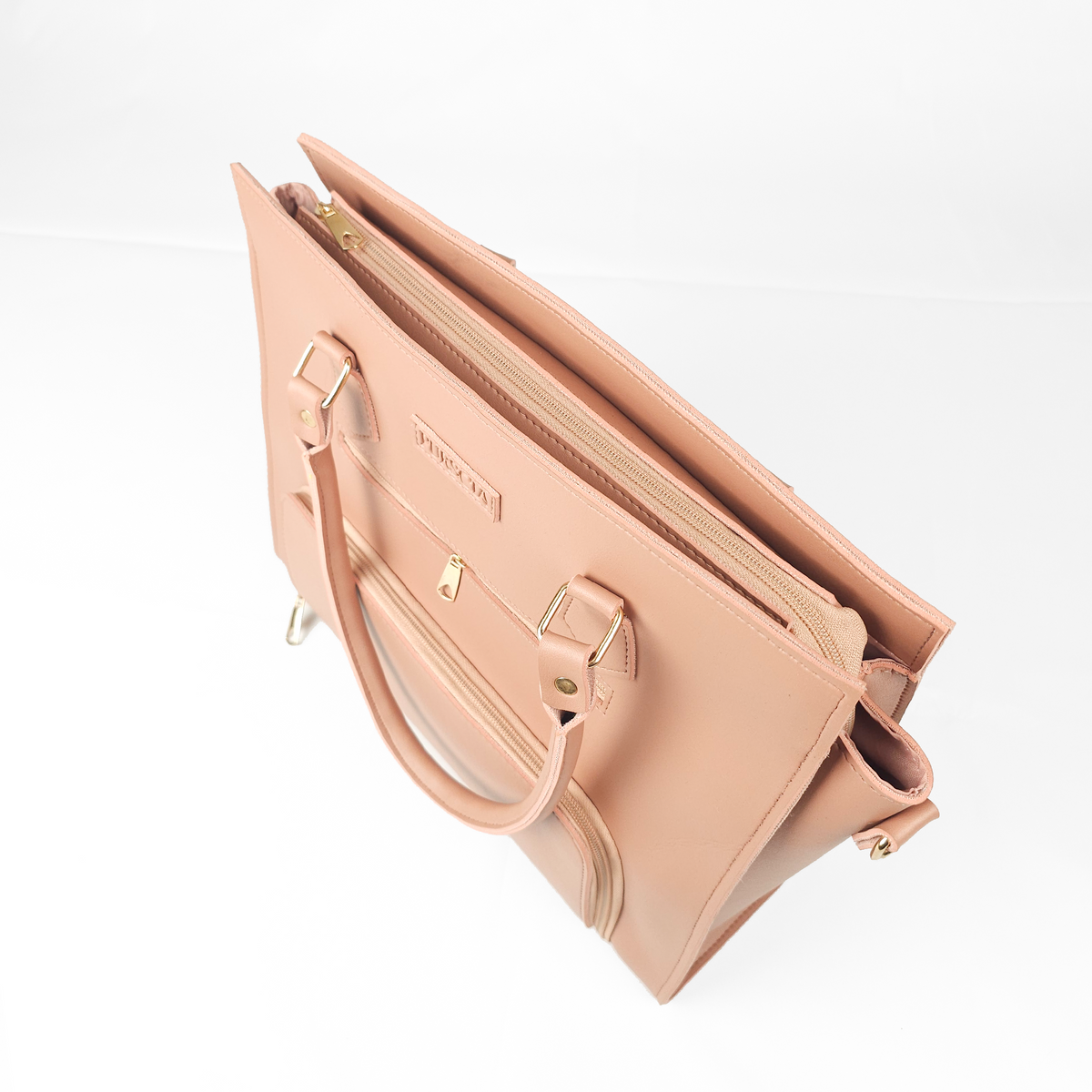 Aria Multi-Pocket Shoulder Tote - Peach